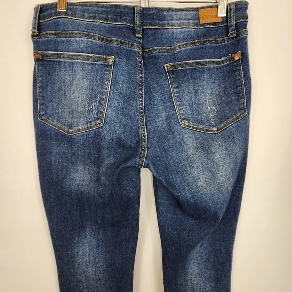 Judy Blue Relaxed Fit Angie Straight Leg Jeans Cropped Stretch Dark Wash 31 - Picture 6 of 10